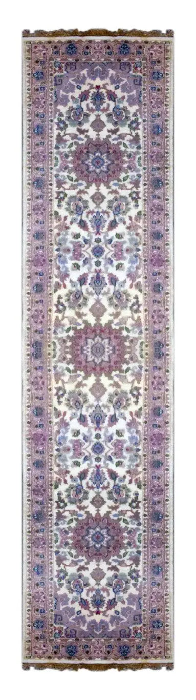 One Of The Kind Indian Hand-Knotted Rug 10'3" X 2'3"